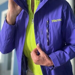Marmot Purple Shell Jacket with Lime Accent